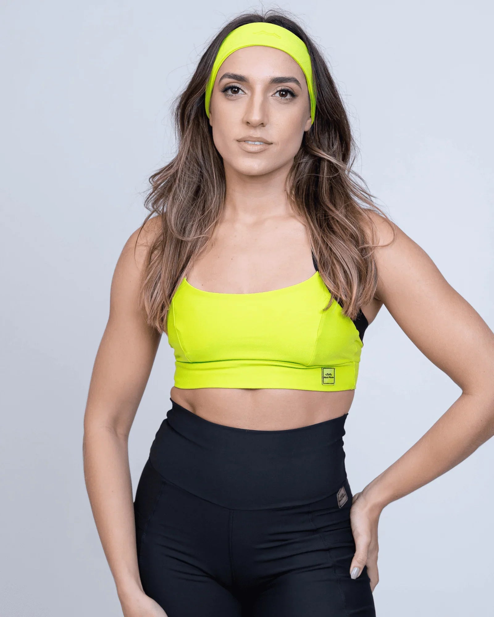 Top fitness Corrida Verde Citrine com compressão - Maré Maria moda fitness