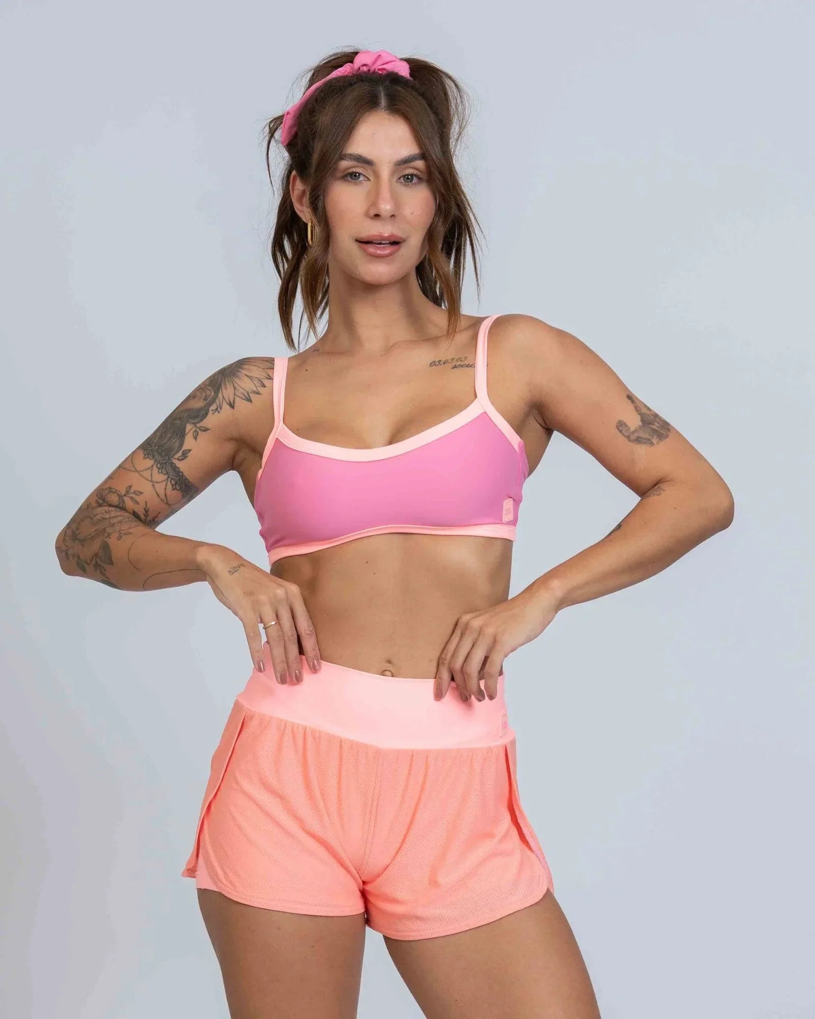 Short Fitness Dual Fit Coral - Maré Maria moda fitness