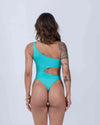 Maiô Assimétrico Verde Piscina - Maré Maria moda fitness