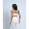 Calça Legging fitness Classic Off White com compressão e sem empina bumbum - Maré Maria moda fitness