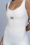 Macacão Fitness Classico Off White Compressão - Maré Maria moda fitness