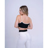 Top fitness Ternura Super Black com alça Off White - Maré Maria moda fitness