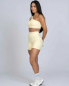 Top Fitness Avenue Amarelo Brisa assimétrico - Maré Maria moda fitness