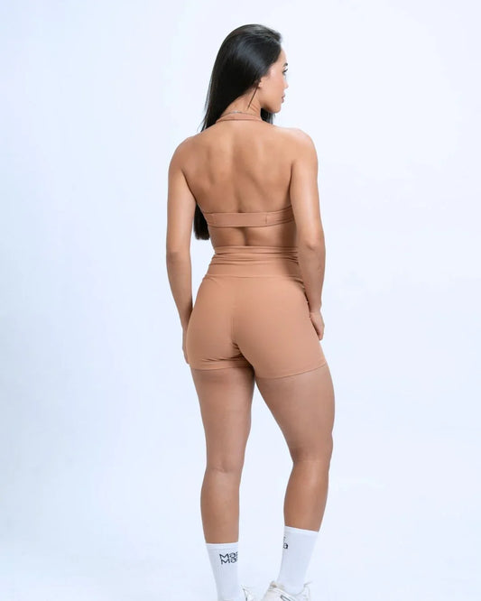 Top Fitness Nala Mocha Mousse Frente Unica - Maré Maria moda fitness