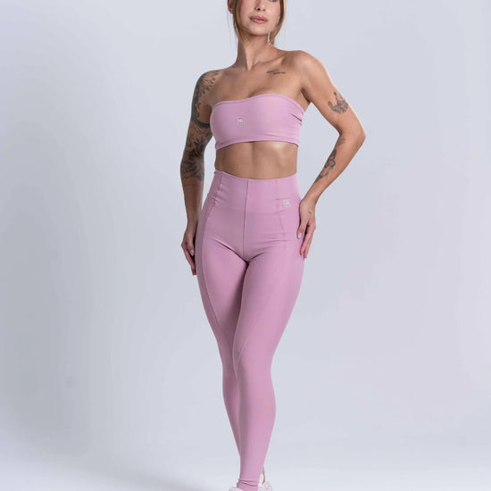Calça Legging Fitness Classic Rosa Glam com compressão - Maré Maria moda fitness