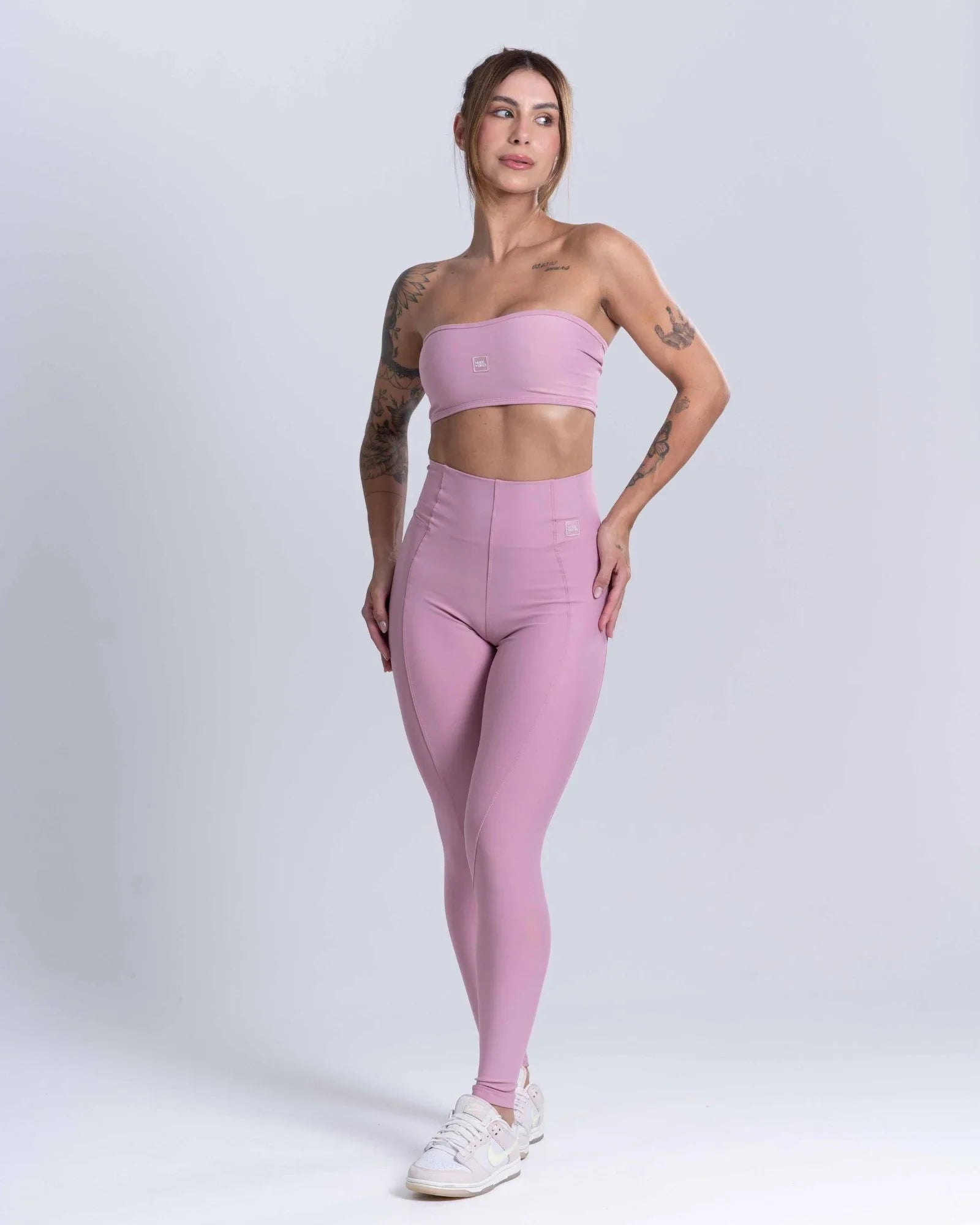 Calça Legging Fitness Classic Rosa Glam com compressão - Maré Maria moda fitness