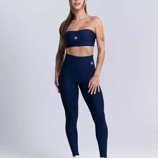 Calça Legging Classic Azul Dark compressão sem empina bumbum - Maré Maria moda fitness