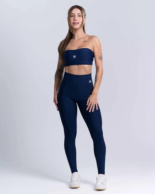 Calça Legging Classic Azul Dark compressão sem empina bumbum - Maré Maria moda fitness