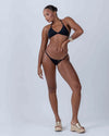 Calcinha Cortininha Fixa com regulador Preto - Maré Maria moda fitness