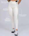 Calça Classic Duo Off White com Super Black compressão com bolso - Maré Maria moda fitness