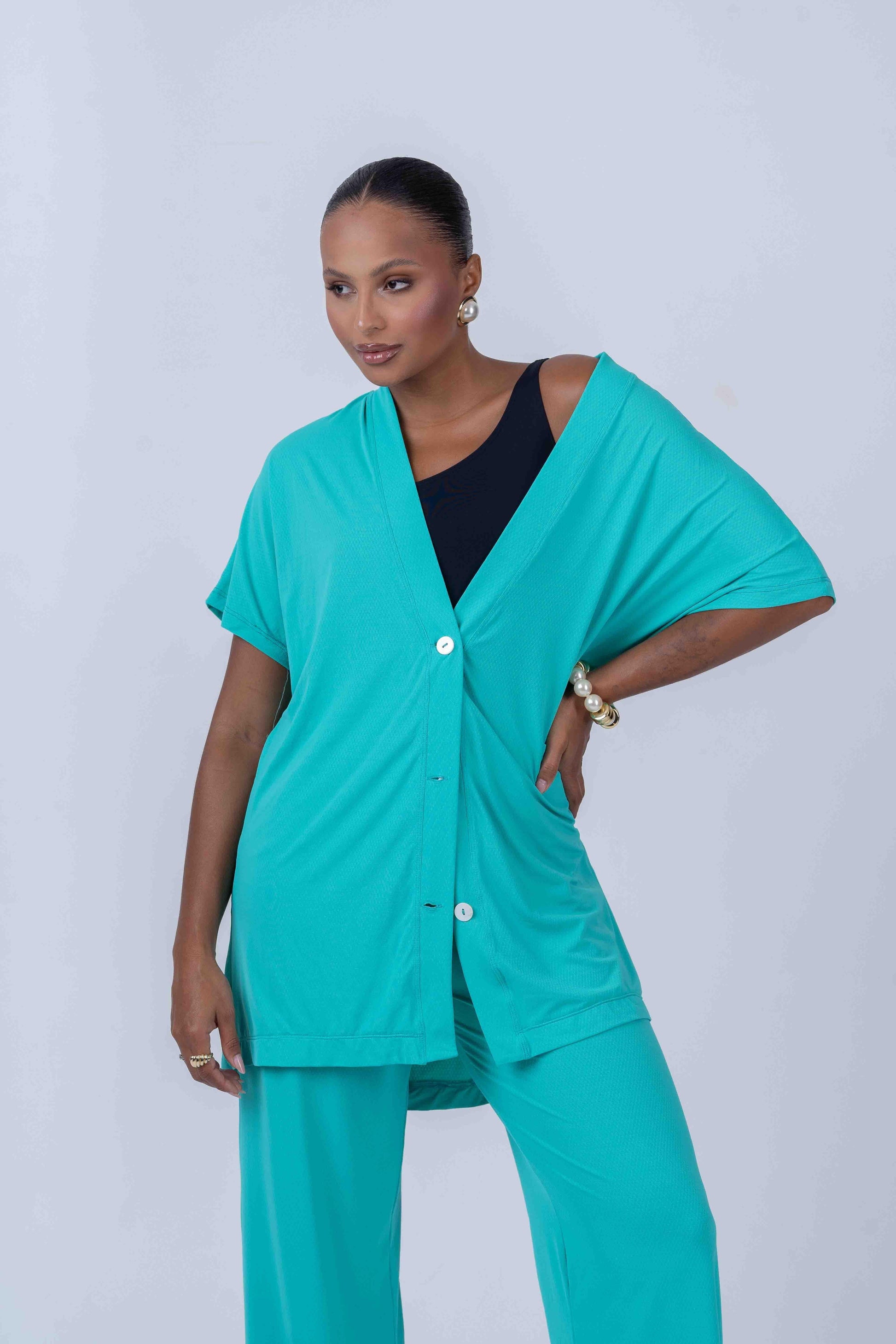 Kimono beach Verde Piscina - Maré Maria moda fitness