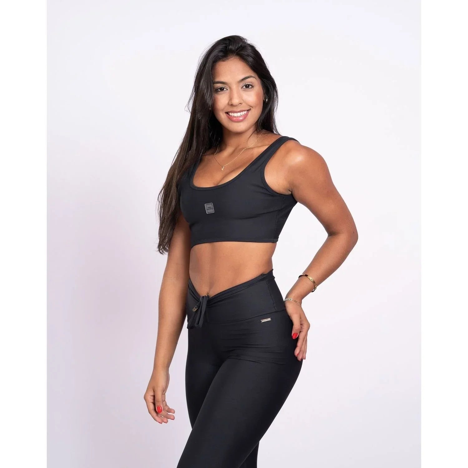 Top Fitness Basic Preto com compressão - Maré Maria moda fitness