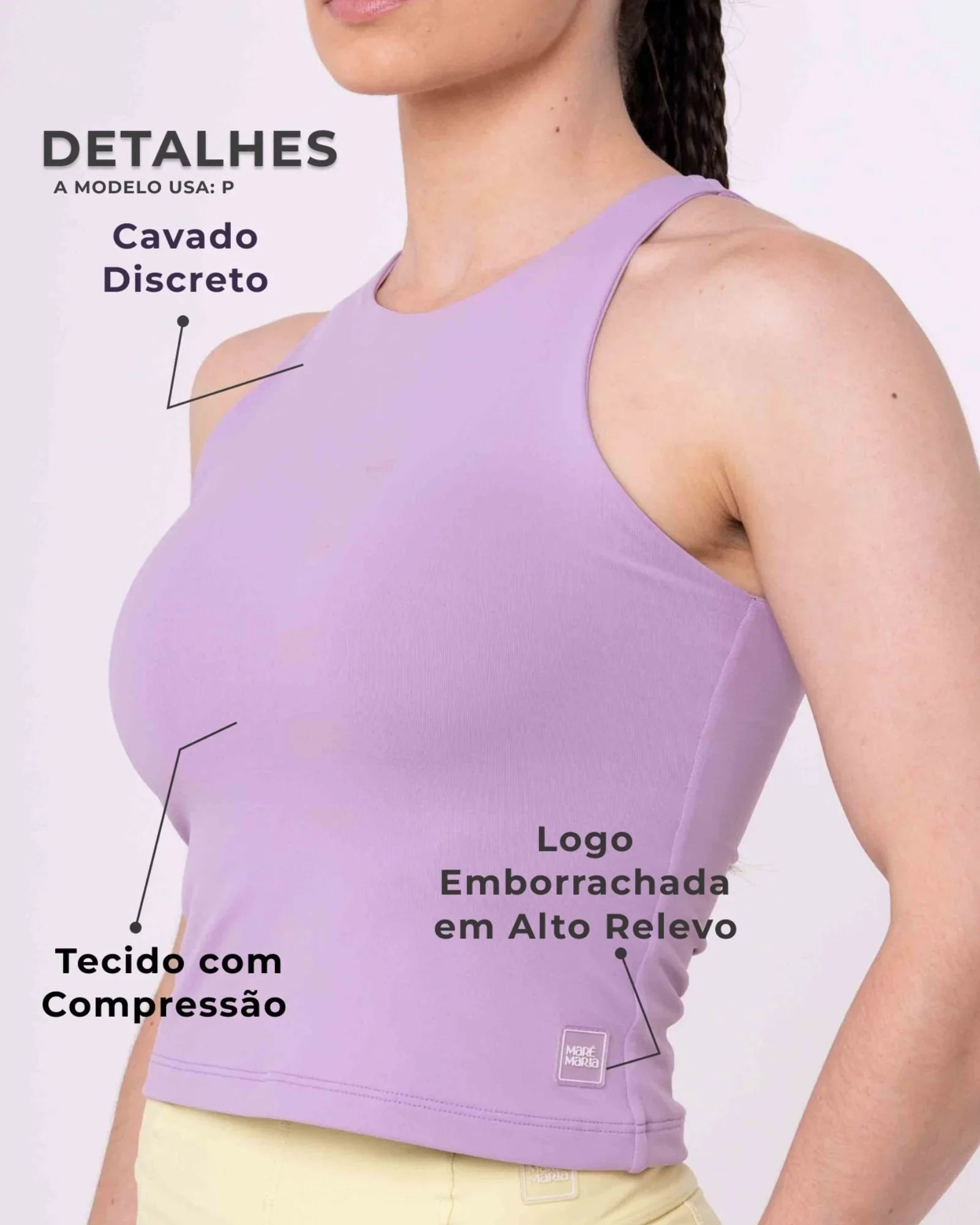 Blusa Fitness Casual Charlote Lavanda compressão - Maré Maria moda fitness