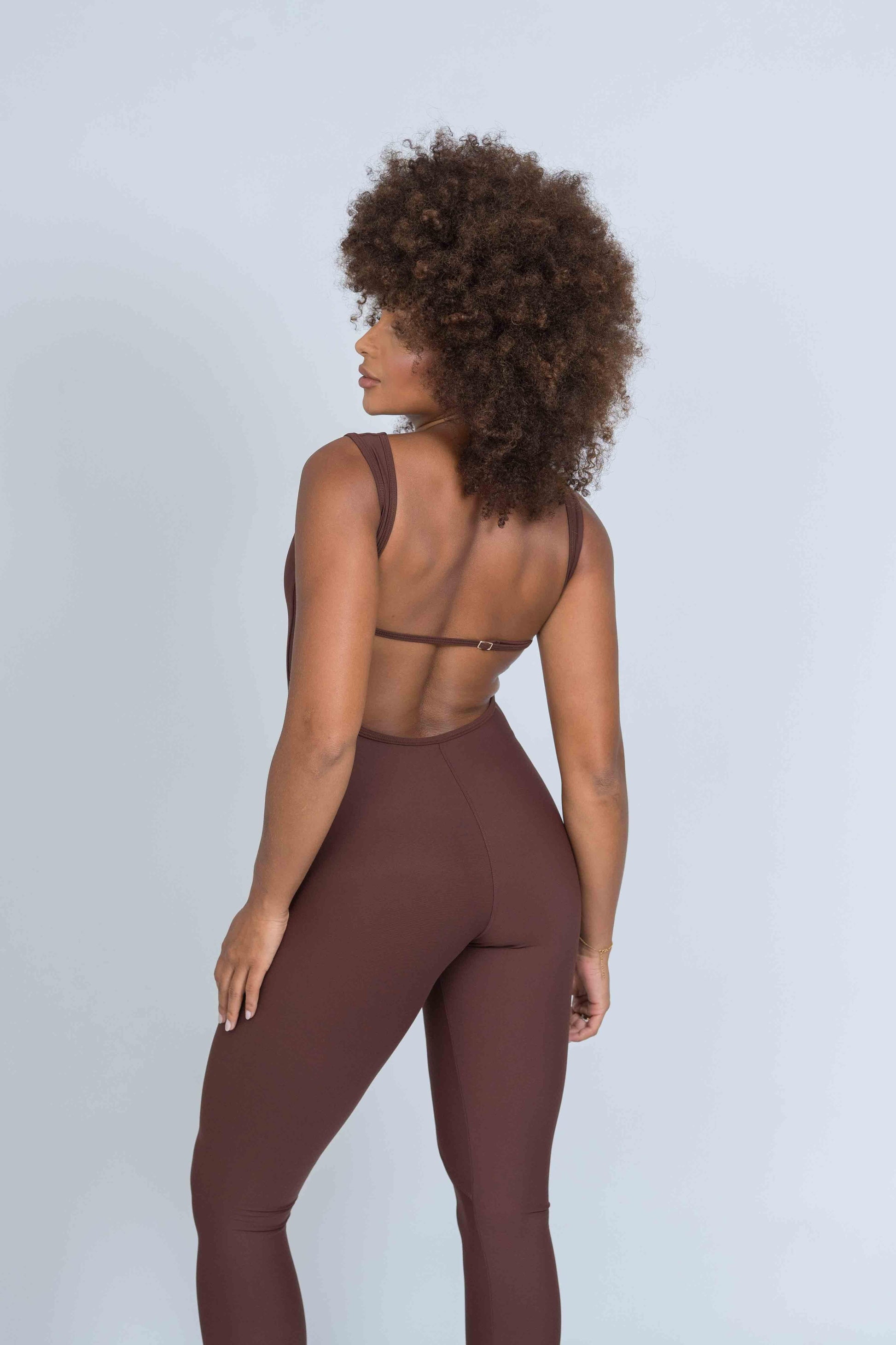 Macacão Fitness Clássico Chocolate Dark compressão - Maré Maria moda fitness
