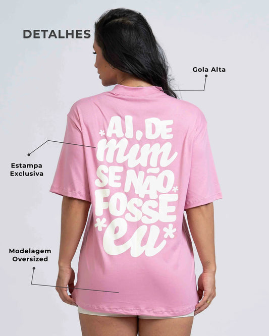 Blusão Oversized "Ai de mim se não fosse eu" com gola - Maré Maria moda fitness