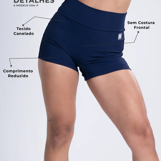 Short Fitness Confort Canelado sem costura frontal - Maré Maria moda fitness