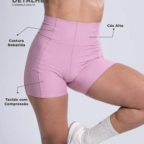 Short Fitness Classic Rosa Glam compressão - Maré Maria moda fitness