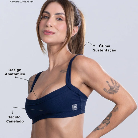 Top Fitness Flow Canelado - Maré Maria moda fitness
