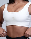 Top Fitness Basic Offwhite com compressão - Maré Maria moda fitness