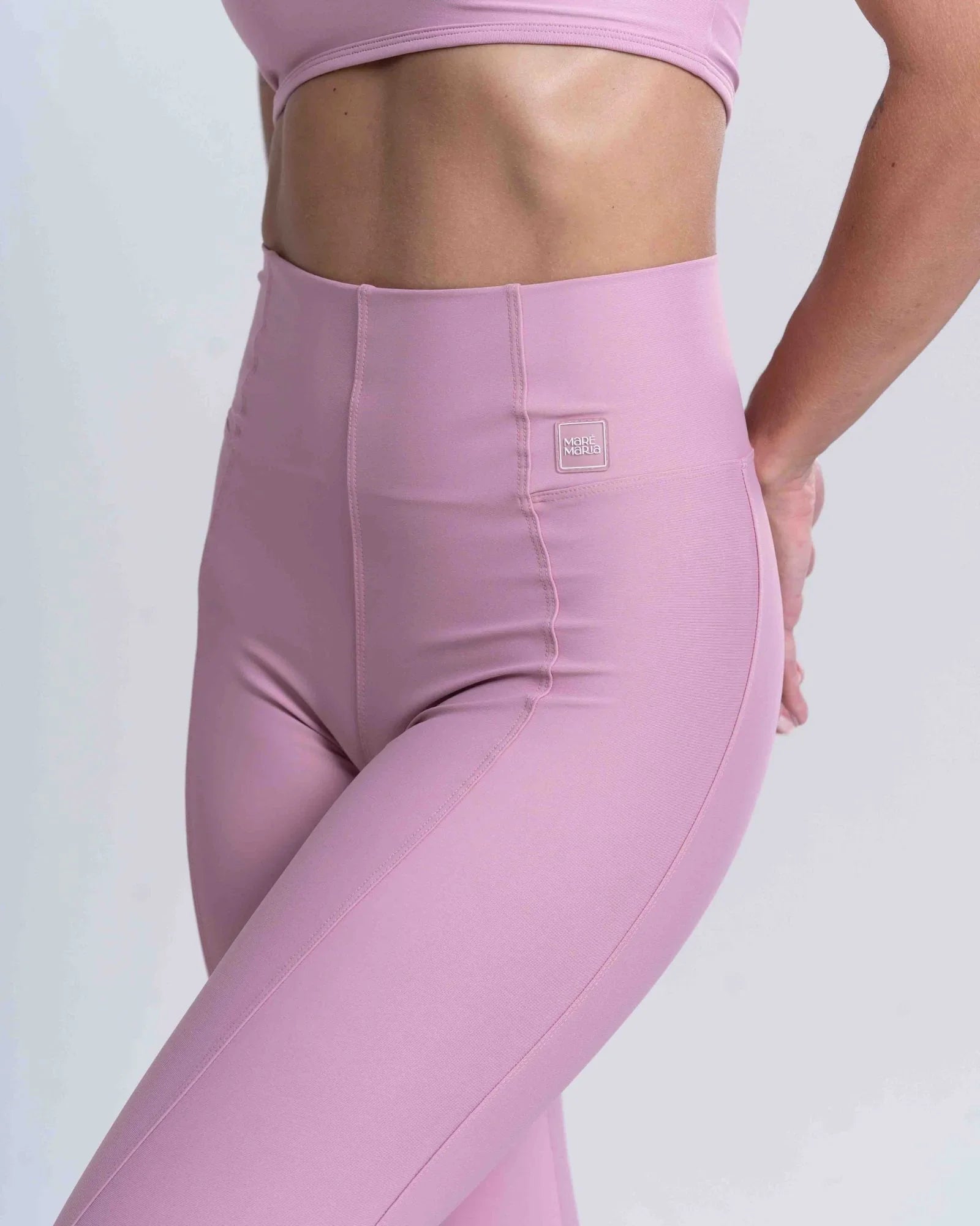 Calça Legging Fitness Classic Rosa Glam com compressão - Maré Maria moda fitness