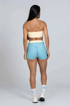 Short Smile Duo Azul céu e Amarelo Brisa - Maré Maria moda fitness