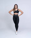Calça Legging fitness Corrida Preta compressão e Vivo Off S/empina bumbum - Maré Maria moda fitness