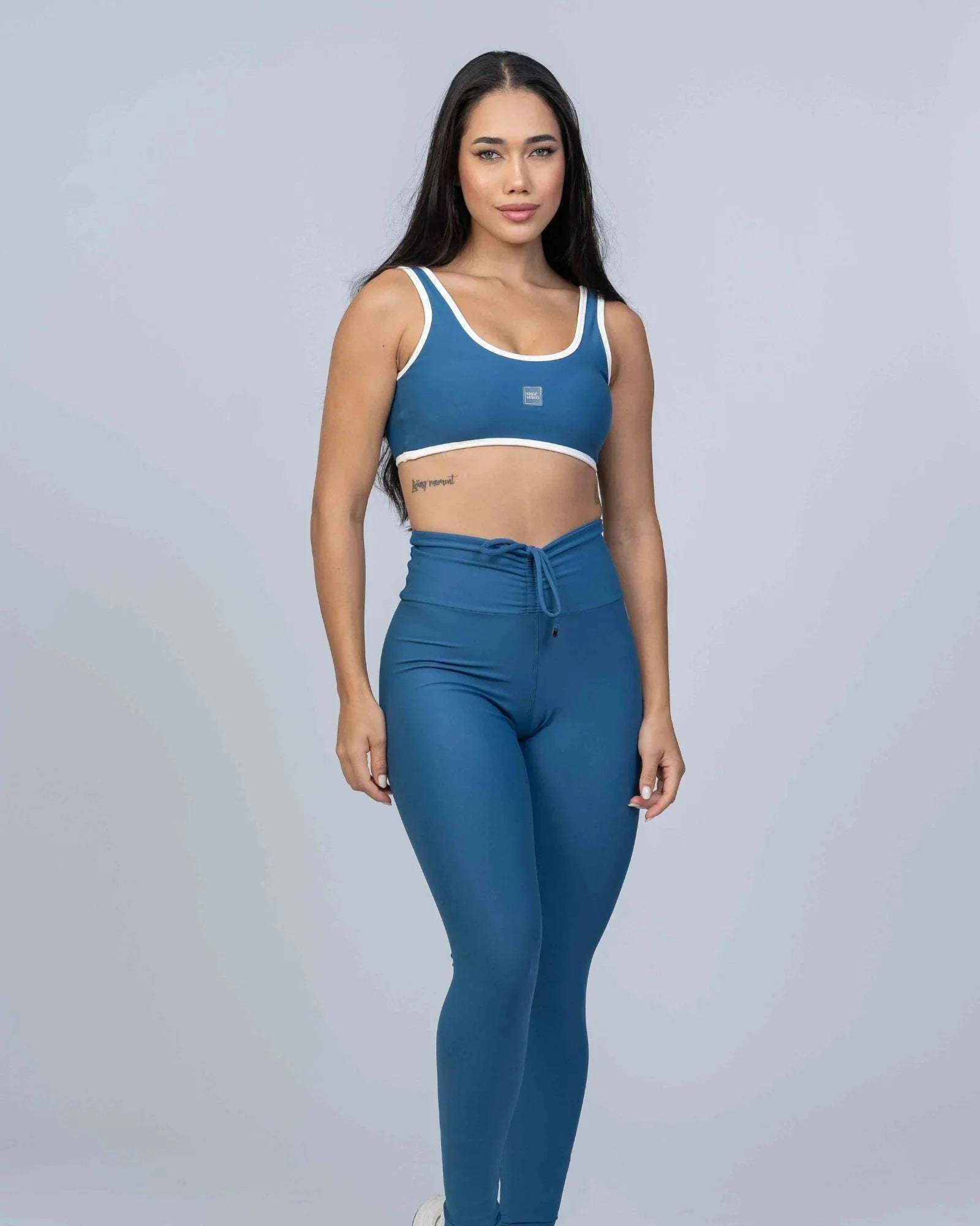 Calça Legging Slim Azul Sereia S/empina bumbum - Maré Maria moda fitness