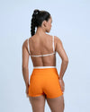 Short Smile Duo Tangerina com Off White - Maré Maria moda fitness