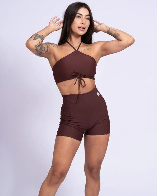 Top Fitness Niara Chocolate Dark - Maré Maria moda fitness