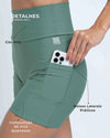 Short Fitness Bike Verde Eucalipto sem costura frontal - Maré Maria moda fitness