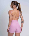 Short Fitness Classic Rosa Glam compressão - Maré Maria moda fitness