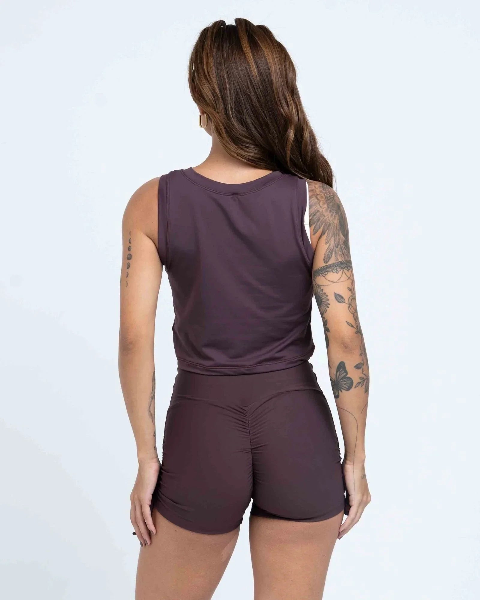 Short fitness Smile Marrom Ébano com empina - Maré Maria moda fitness