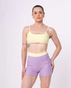 Short Fitness Duo Lavanda com Chá Verde empina bumbum - Maré Maria moda fitness