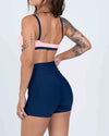 Short Confort sem costura frontal Azul Marinho compressão sem empina - Maré Maria moda fitness