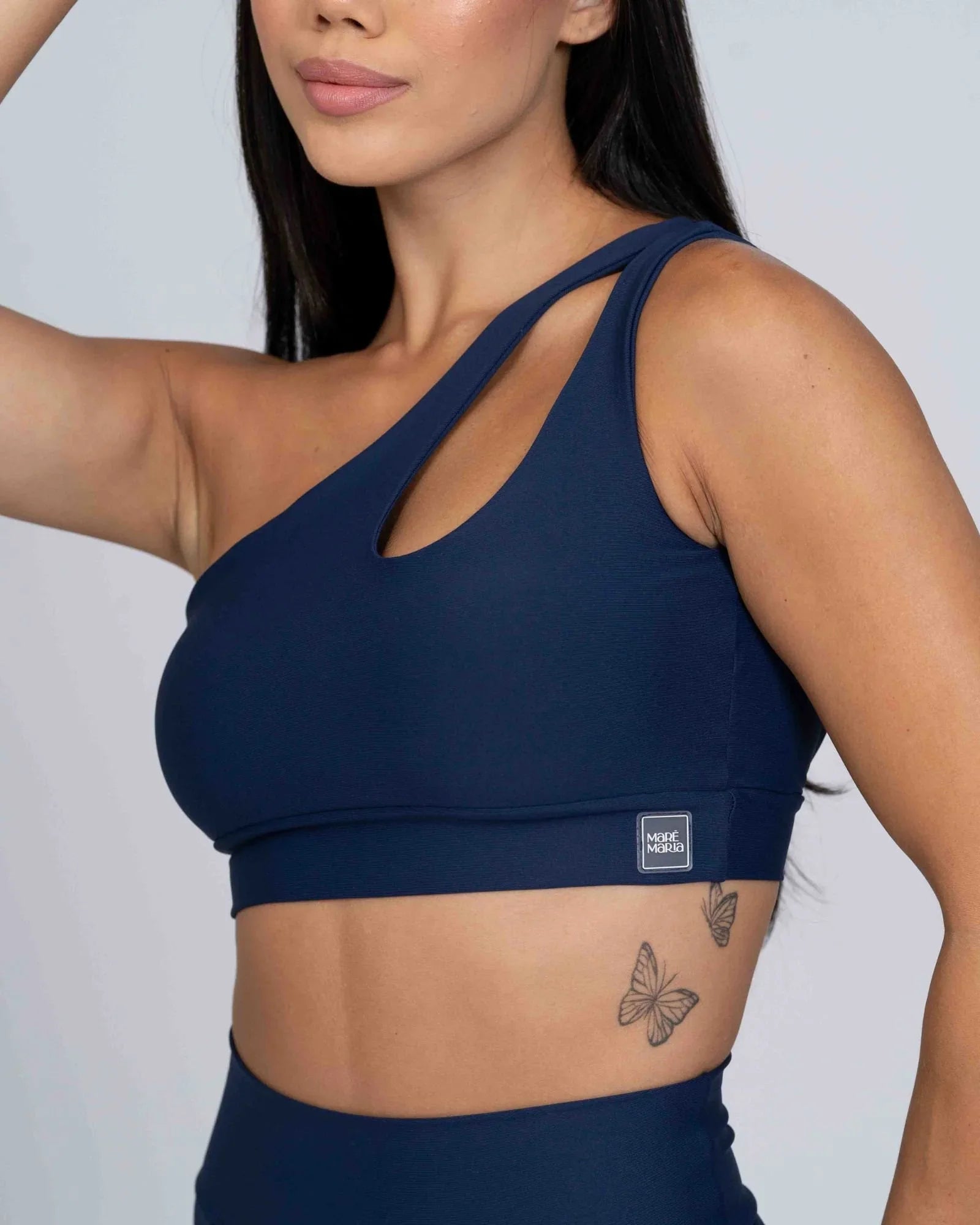 Top Fitness Avenue Azul Marinho assimétrico - Maré Maria moda fitness