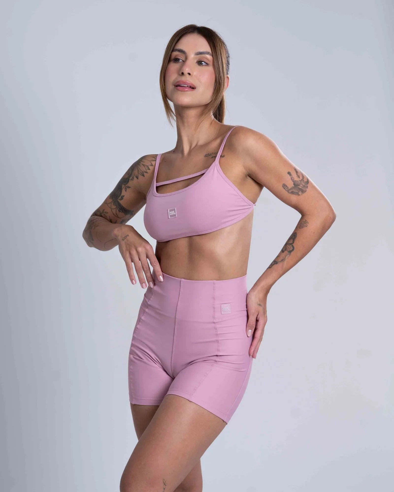 Short Fitness Classic Rosa Glam compressão - Maré Maria moda fitness