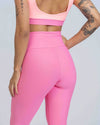 Calça Legging Slim duo Rosa Malibu com Coral - Maré Maria moda fitness