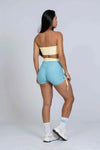 Short Smile Duo Azul céu e Amarelo Brisa - Maré Maria moda fitness