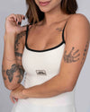 Macaquinho New Pérola Duo Off White com Super Black empina - Maré Maria moda fitness
