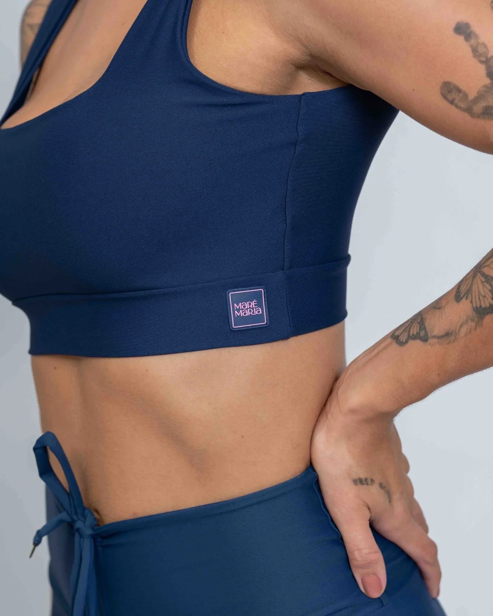 Top Fitness Open Azul Marinho - Maré Maria moda fitness