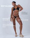 Calcinha Cortininha Fixa com regulador Preto - Maré Maria moda fitness