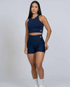 Short Classic Azul Marinho compressão sem empina bumbum - Maré Maria moda fitness