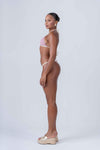 Top Cortininha Fixo Rosa Glam com Off White - Maré Maria moda fitness