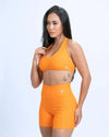 Short Classic Tangerina compressão sem empina bumbum - Maré Maria moda fitness