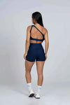 Short Fitness Curve Azul Marinho sem empina bumbum - Maré Maria moda fitness