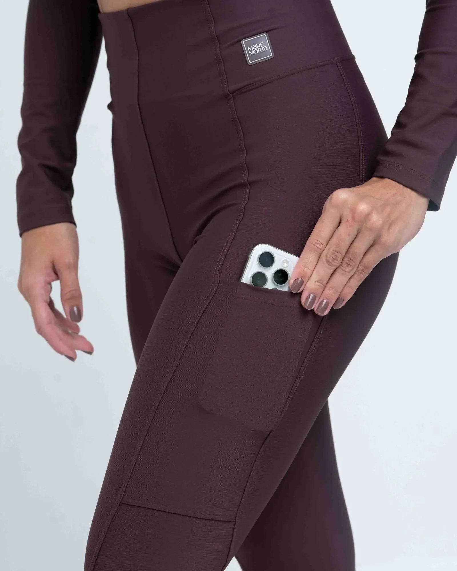 Calça Classic Marrom Ébano compressão com bolso - Maré Maria moda fitness