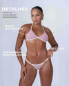 Top Cortininha Fixo Rosa Glam com Off White - Maré Maria moda fitness