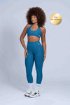 Calça Legging Fitness Classic Azul Sereia compressão - Maré Maria moda fitness