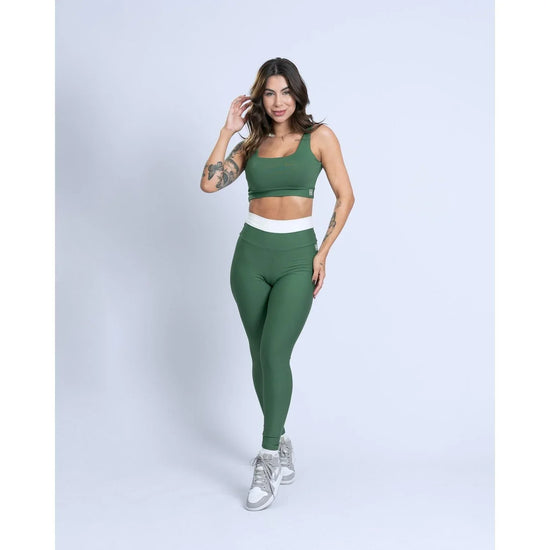 Top Fitness Open Verde Militar - Maré Maria moda fitness
