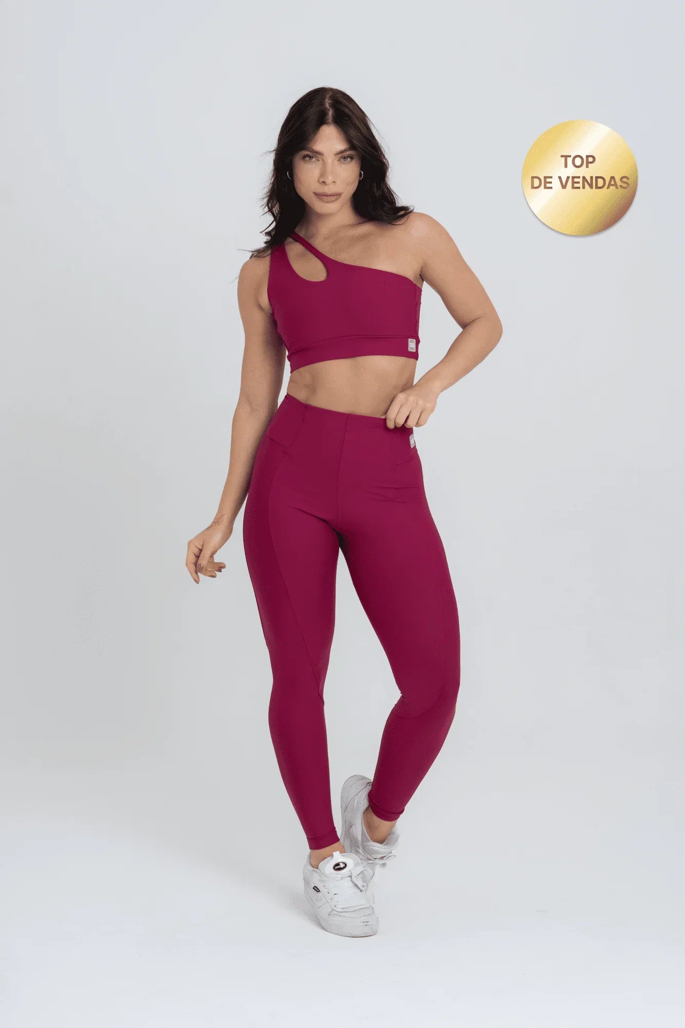 Legging Classic Rouge compressão sem empina bumbum - Maré Maria moda fitness